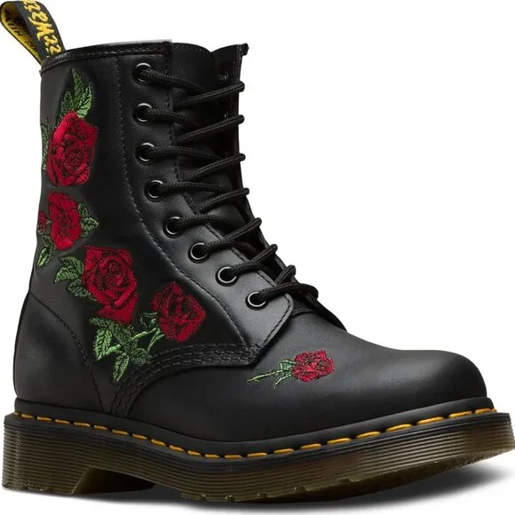 DR MARTENS 1460 VONDA Floral Leather Boots 24722001 BLACK Men's Size 10 NEW - Picture 15 of 15